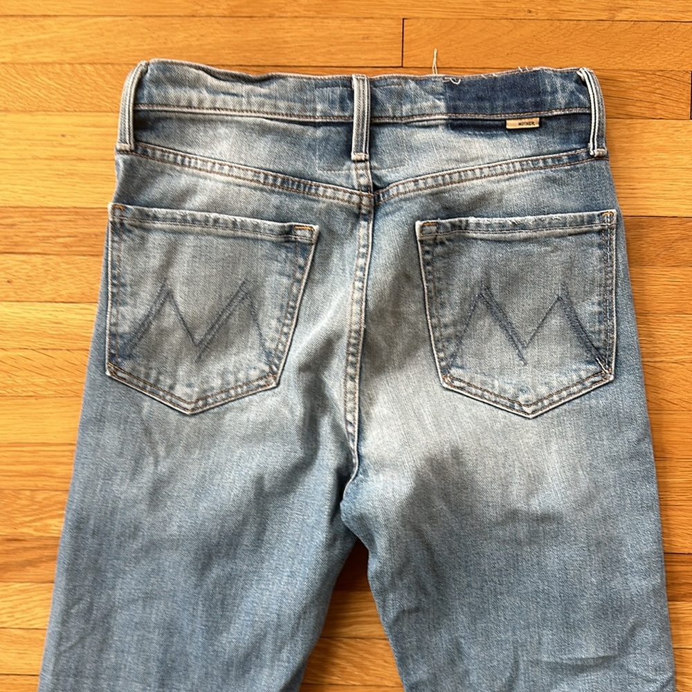 MOTHER Light Blue Straight Leg Jeans - Picture 7 of 9